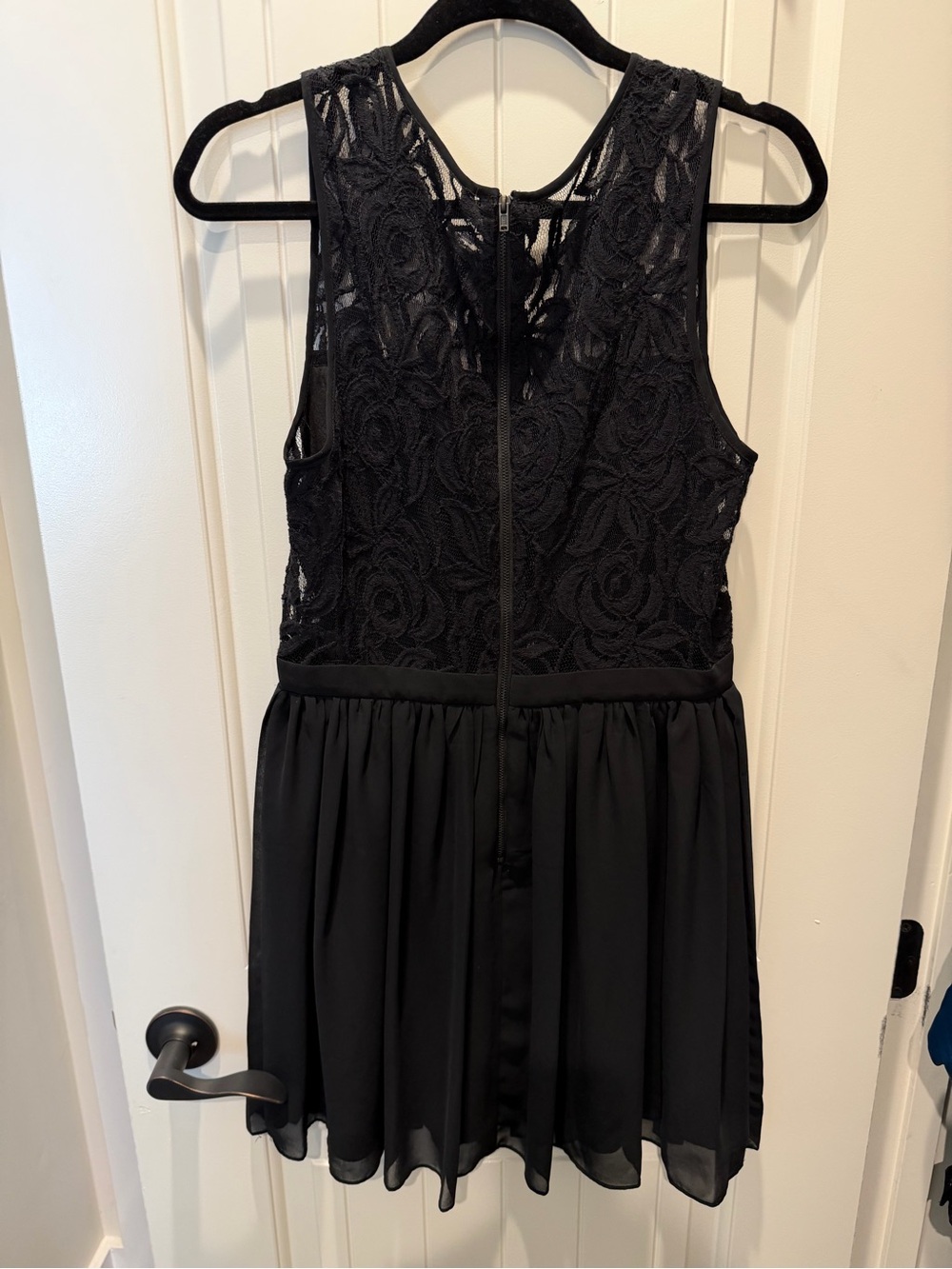 BCBGeneration Black Lace & Chiffon Mini Dress